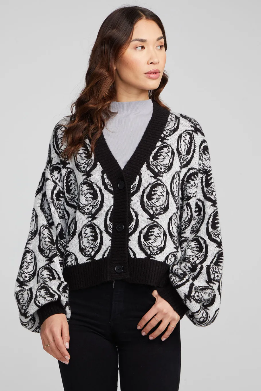 Hot Chaser Brand Grateful Dead Steal Your Face Cardigan