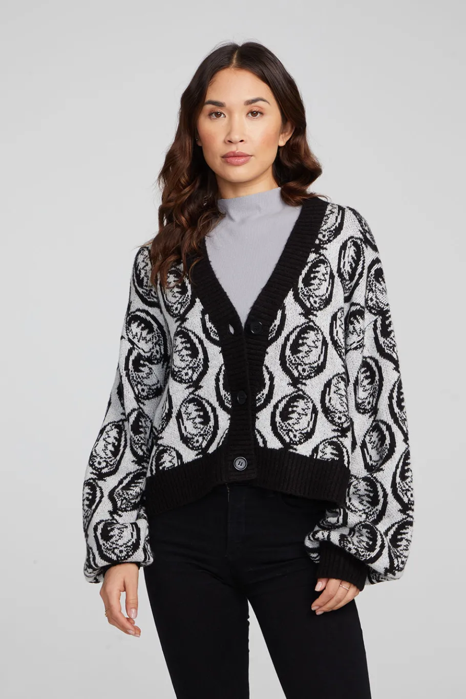 Hot Chaser Brand Grateful Dead Steal Your Face Cardigan