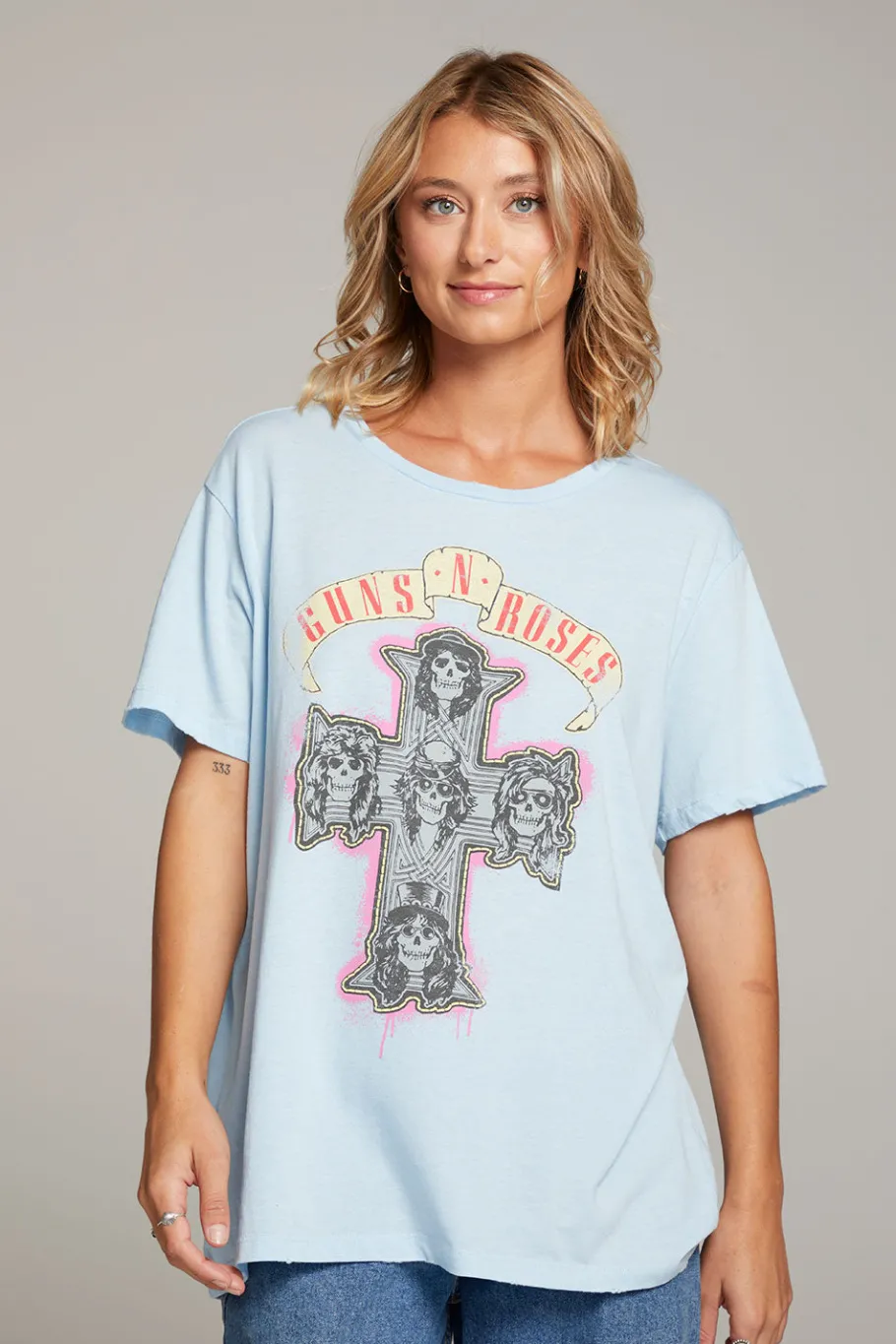 Discount Chaser Brand Guns N' Roses Skull Cross Tee