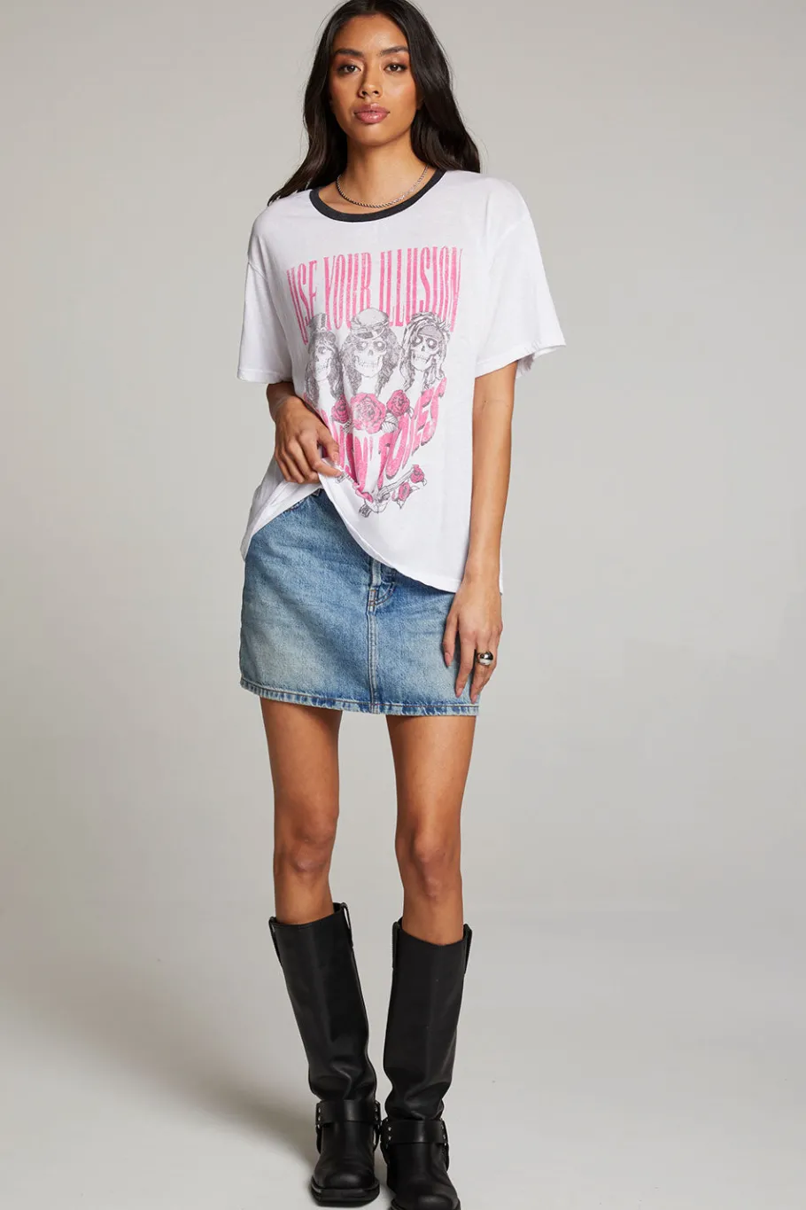 Cheap Chaser Brand Guns N' Roses Use Your Illusion Skull Tee