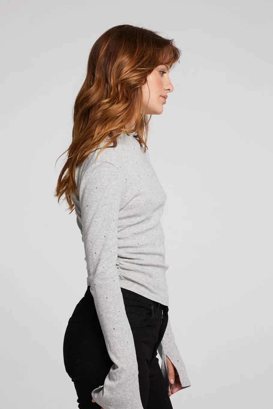 Best Sale Chaser Brand Hailey Heather Grey Long Sleeve