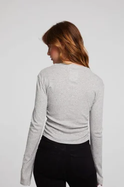 Best Sale Chaser Brand Hailey Heather Grey Long Sleeve