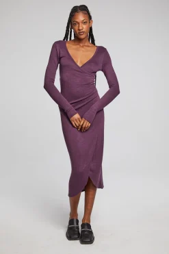 Clearance Chaser Brand Harmony Plum Perfect Midi Dress