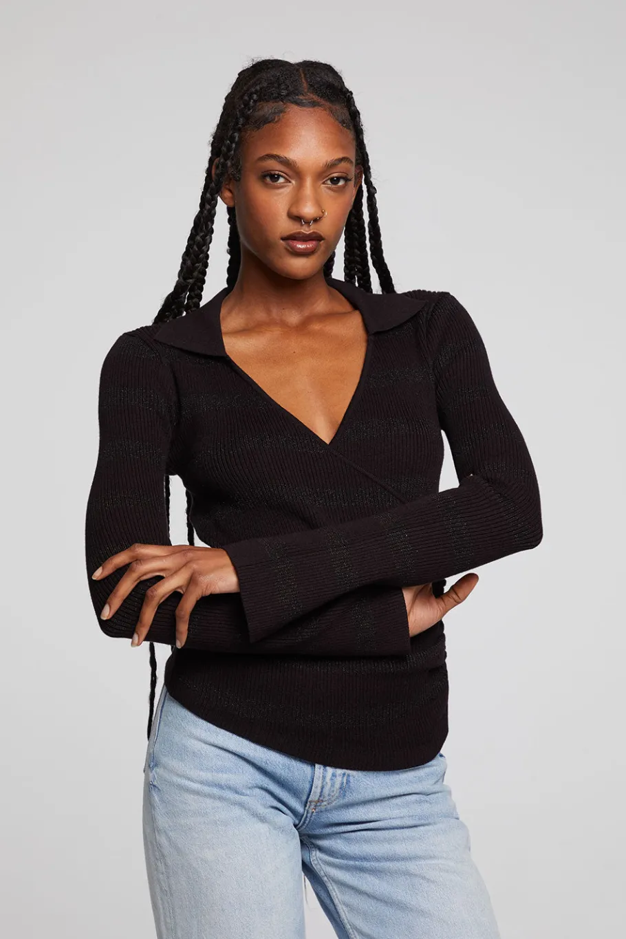 Sale Chaser Brand Harper Fillmore Stripe Long Sleeve