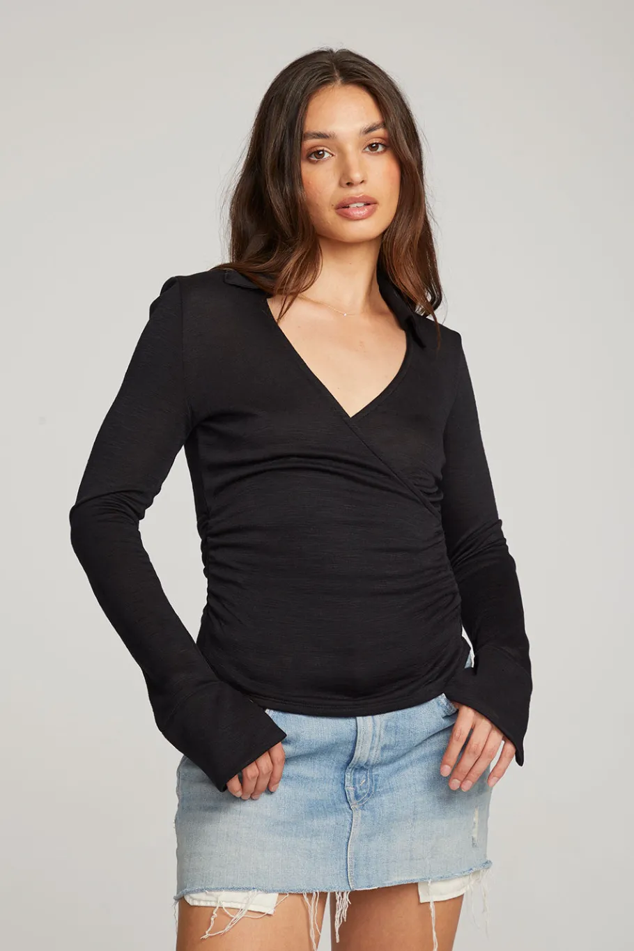 Cheap Chaser Brand Harper Licorice Long Sleeve