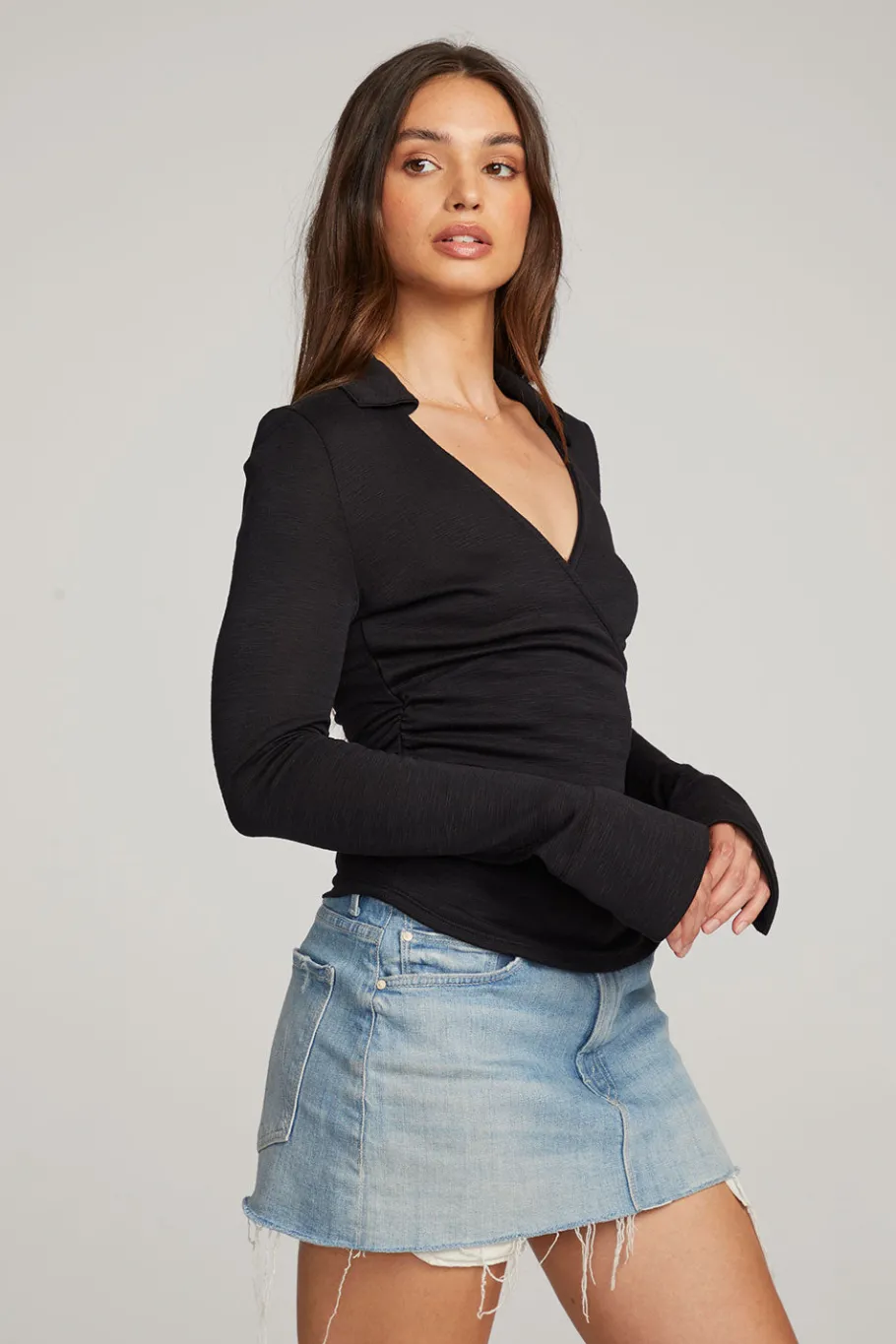 Cheap Chaser Brand Harper Licorice Long Sleeve