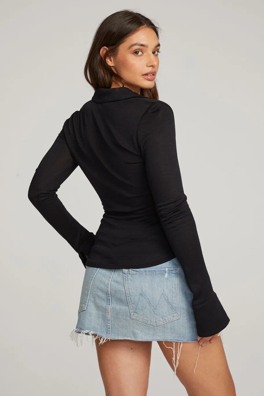 Cheap Chaser Brand Harper Licorice Long Sleeve