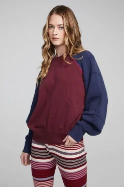 Online Chaser Brand Harvard Wine Red And Mood Indigo Pullover