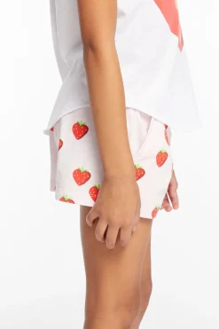 Shop Chaser Brand Heart Strawberry All Over Girls Shorts