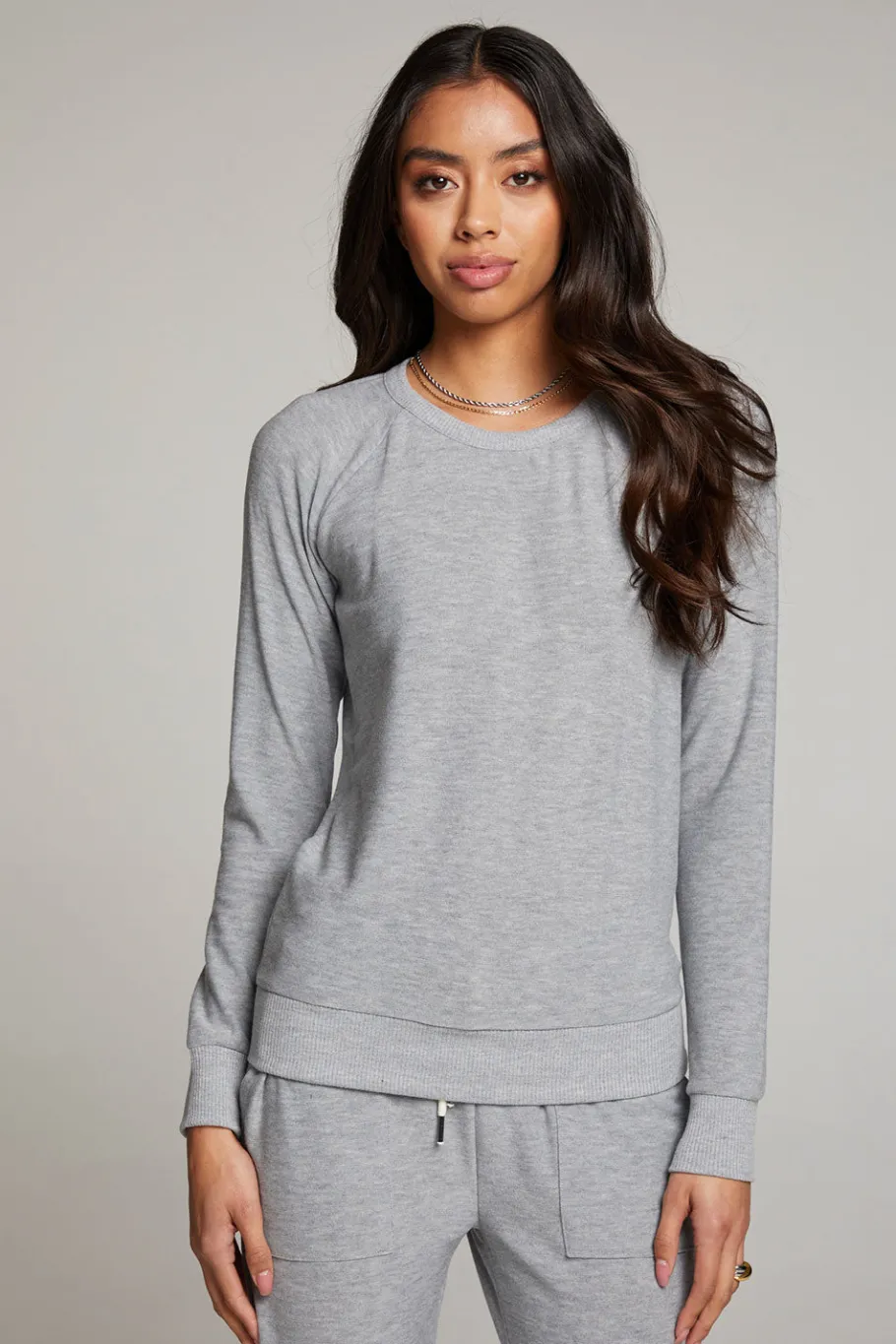 Flash Sale Chaser Brand Heather Grey Long Sleeve Raglan Pullover