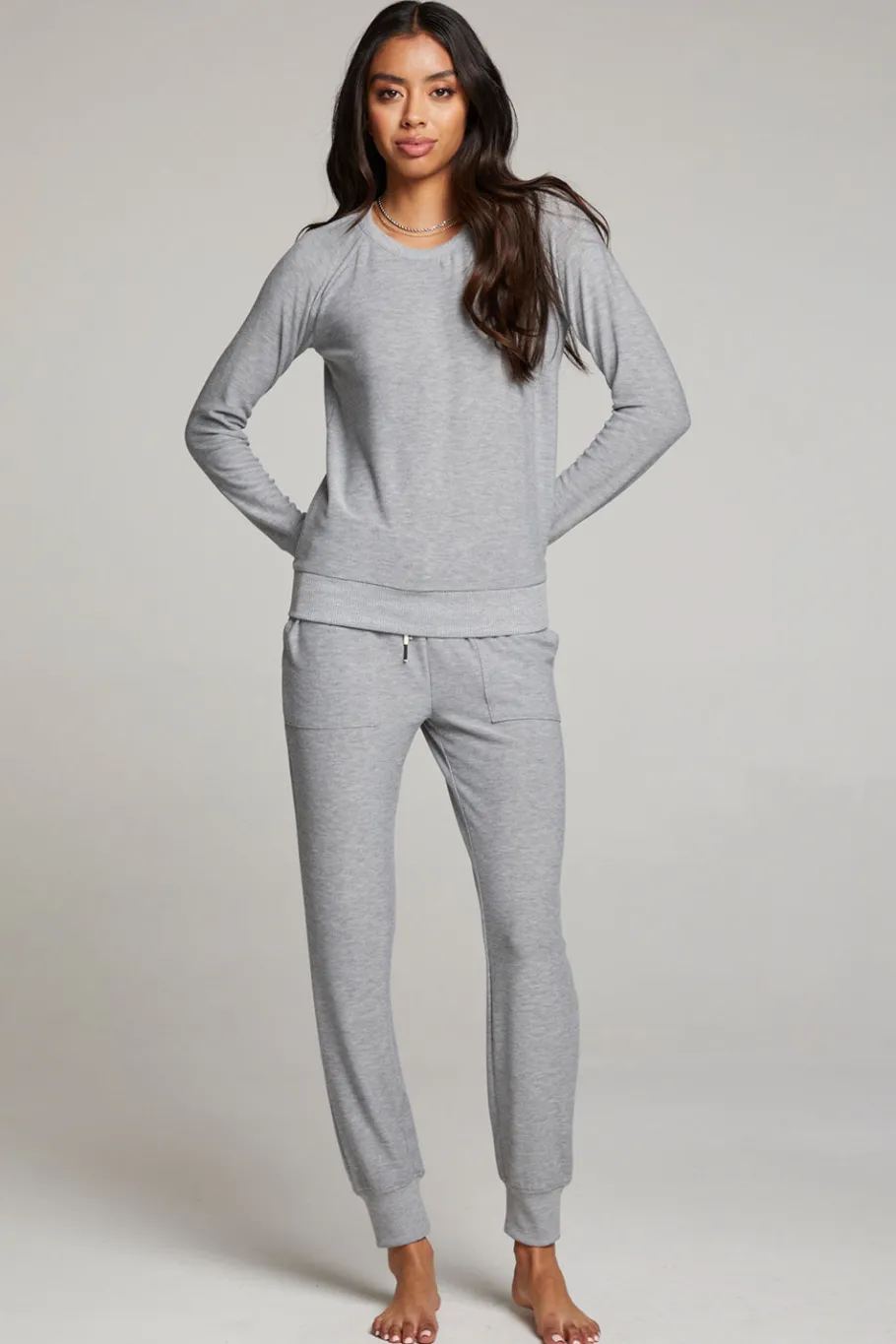 Flash Sale Chaser Brand Heather Grey Long Sleeve Raglan Pullover