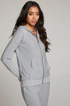 Clearance Chaser Brand Heather Grey Long Sleeve Raglan Zip Up Hoodie