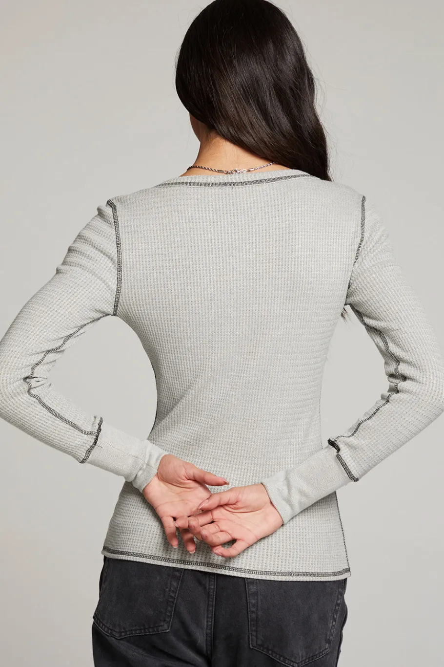 Shop Chaser Brand Heather Grey Long Sleeve Henley