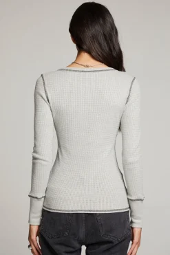 Shop Chaser Brand Heather Grey Long Sleeve Henley
