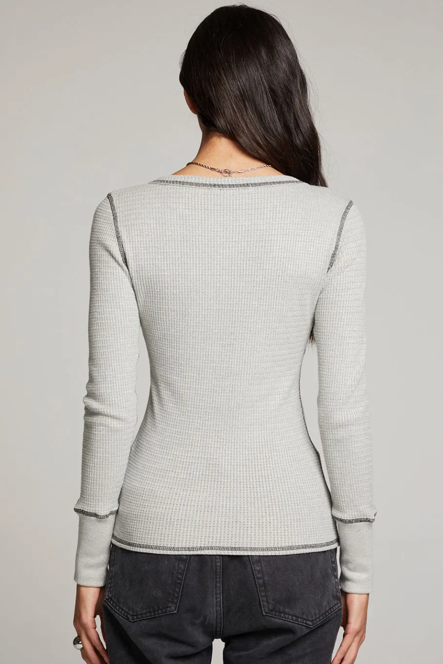 Shop Chaser Brand Heather Grey Long Sleeve Henley