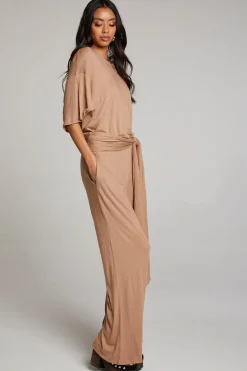 Best Sale Chaser Brand Heather Warm Taupe Jumpsuit