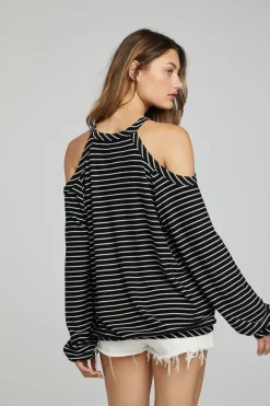Fashion Chaser Brand Houston Pullover - Black And White Stripe