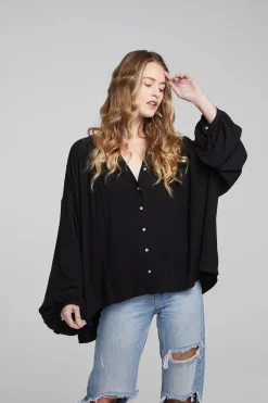 Shop Chaser Brand Idol Shadow Black Blouse