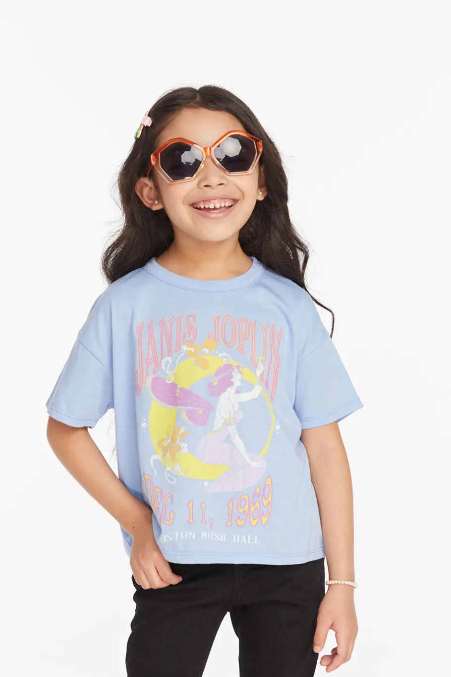 Discount Chaser Brand Janis Joplin Boston Music Hall Girls Tee