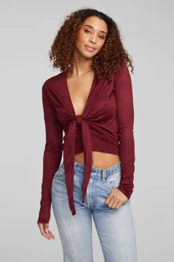 New Chaser Brand Jeni Wine Red Long Sleeve