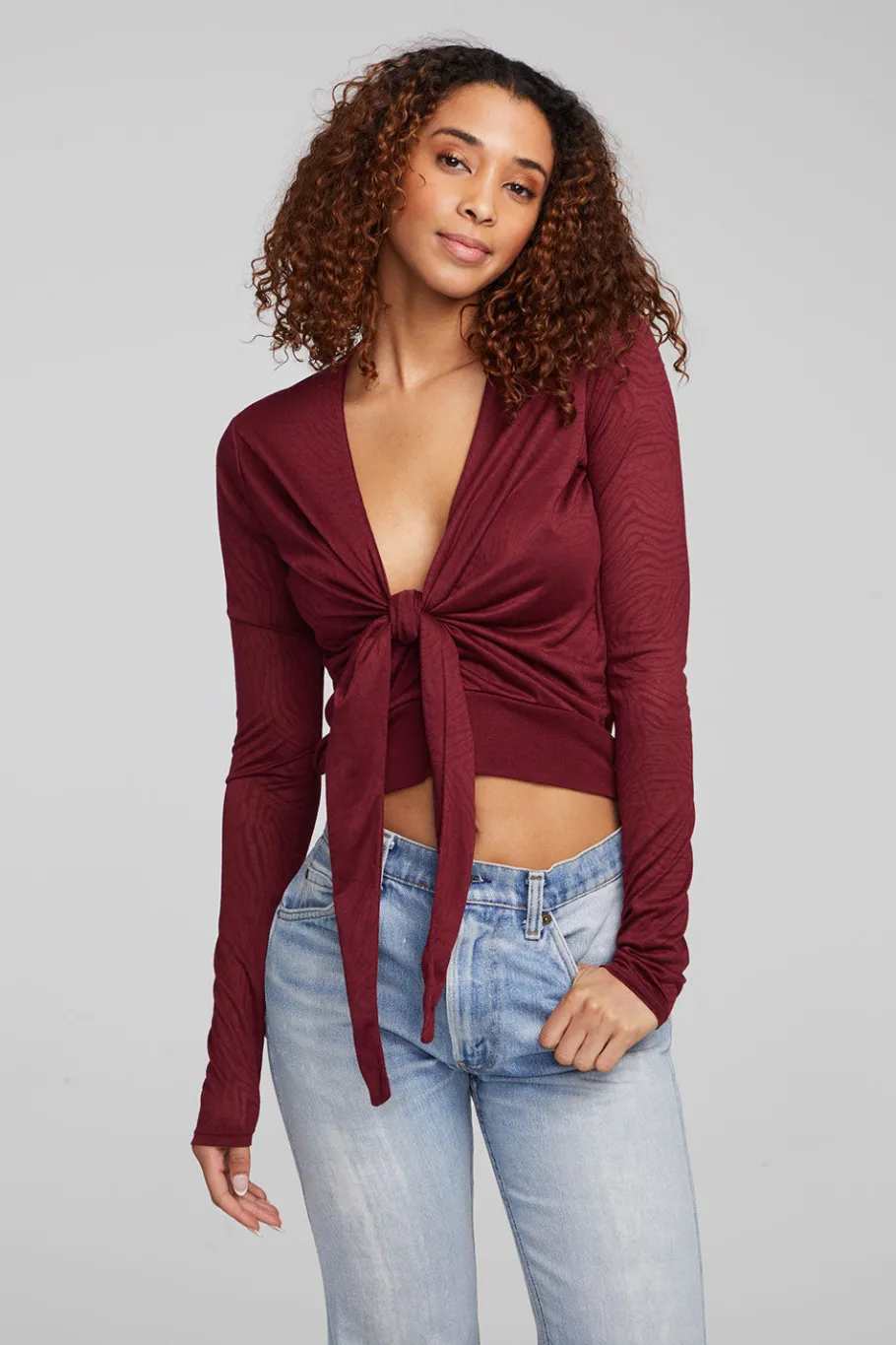 New Chaser Brand Jeni Wine Red Long Sleeve