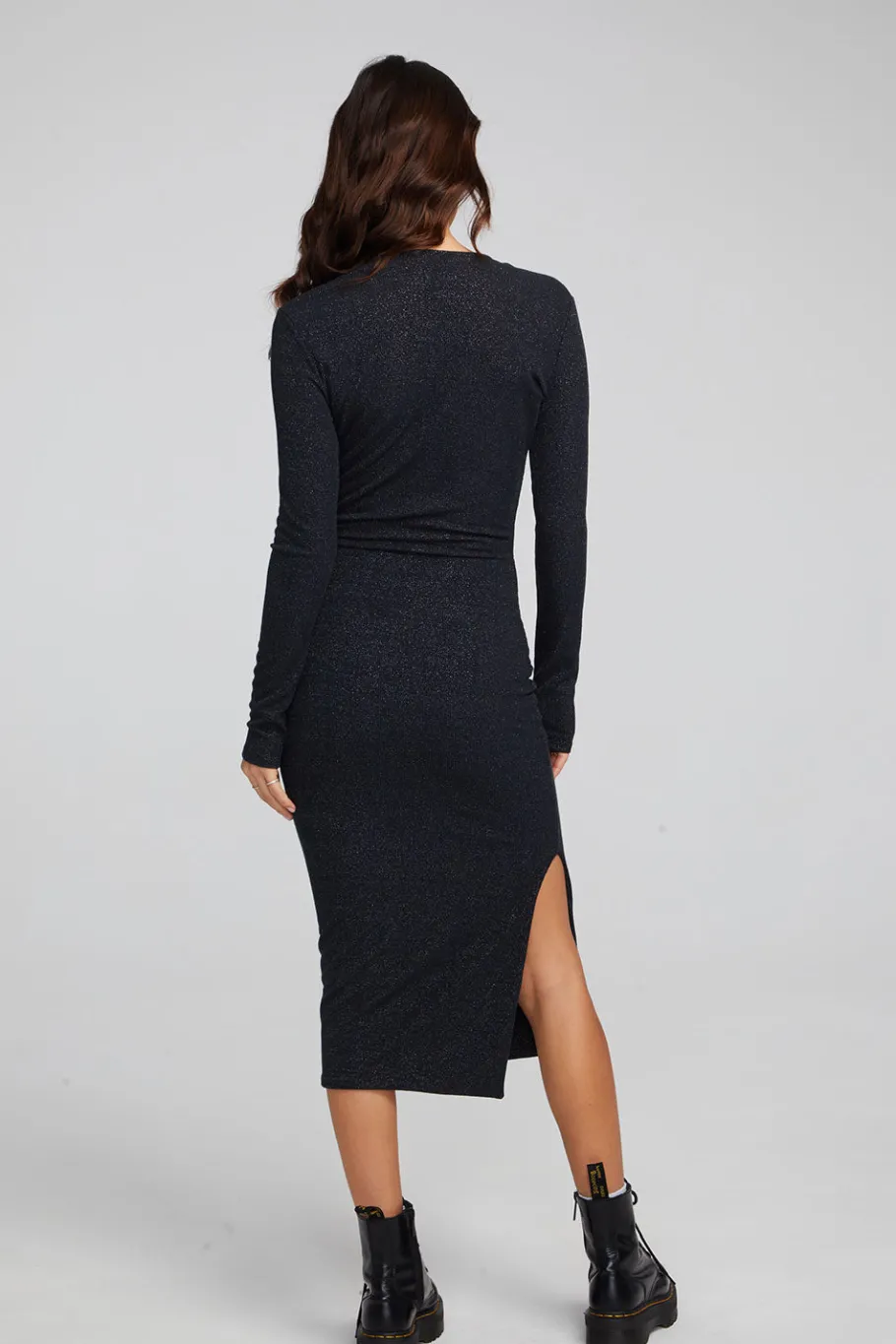 Best Chaser Brand Jenn Shadow Black Midi Dress