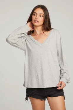 Best Chaser Brand Kara Heather Grey Long Sleeve