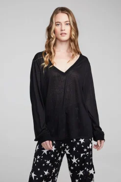 Cheap Chaser Brand Kara Shadow Black Long Sleeve