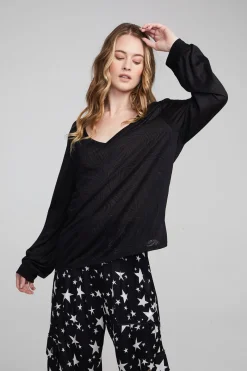 Cheap Chaser Brand Kara Shadow Black Long Sleeve