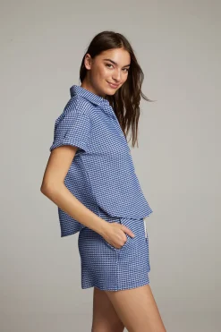 Flash Sale Chaser Brand Key West Cobalt Blue Button Down Top
