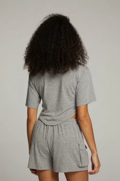 Sale Chaser Brand Kylie Streaky Grey Tee