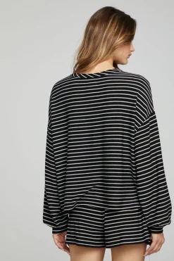 Store Chaser Brand Lesh Long Sleeve - Black And White Stripe