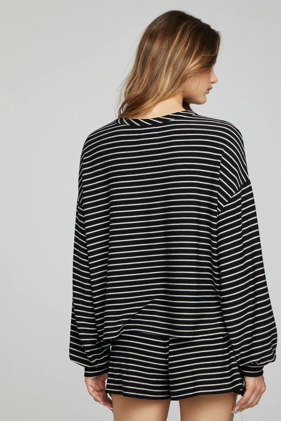 Store Chaser Brand Lesh Long Sleeve - Black And White Stripe