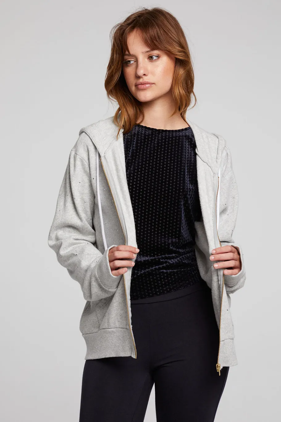 Clearance Chaser Brand Lex Heather Grey Zip Up Hoodie