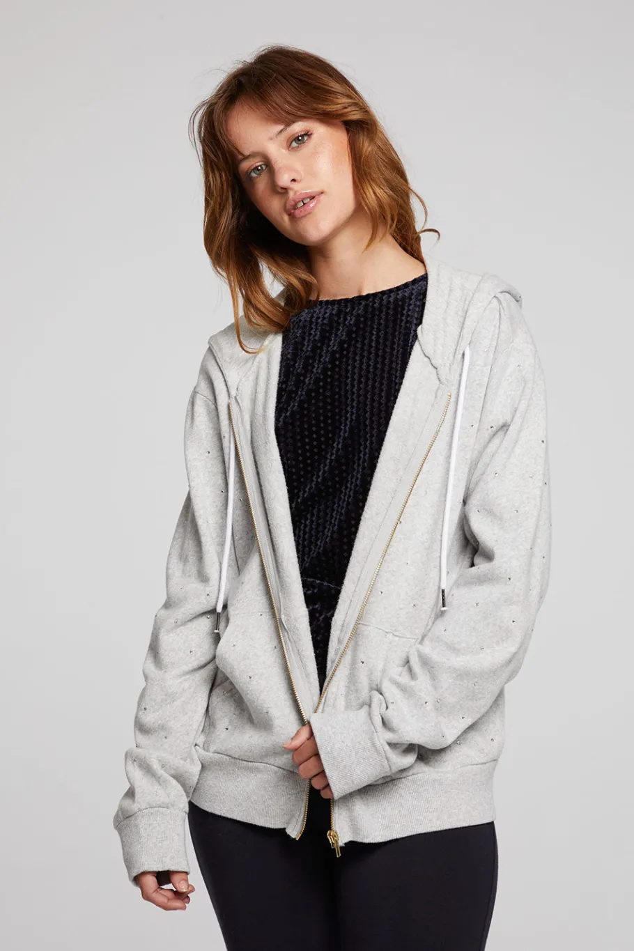 Clearance Chaser Brand Lex Heather Grey Zip Up Hoodie