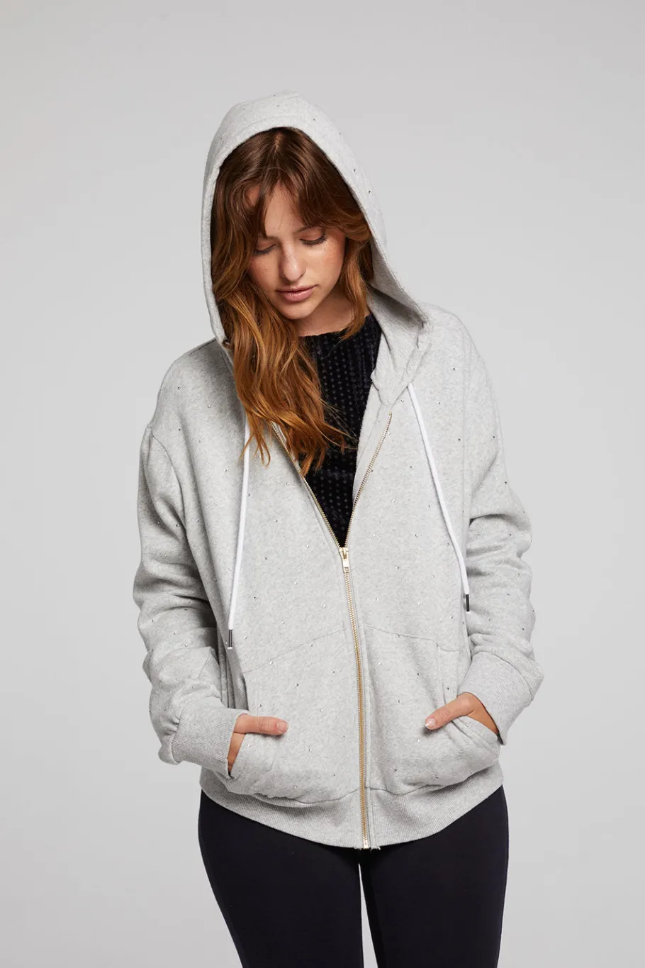 Clearance Chaser Brand Lex Heather Grey Zip Up Hoodie