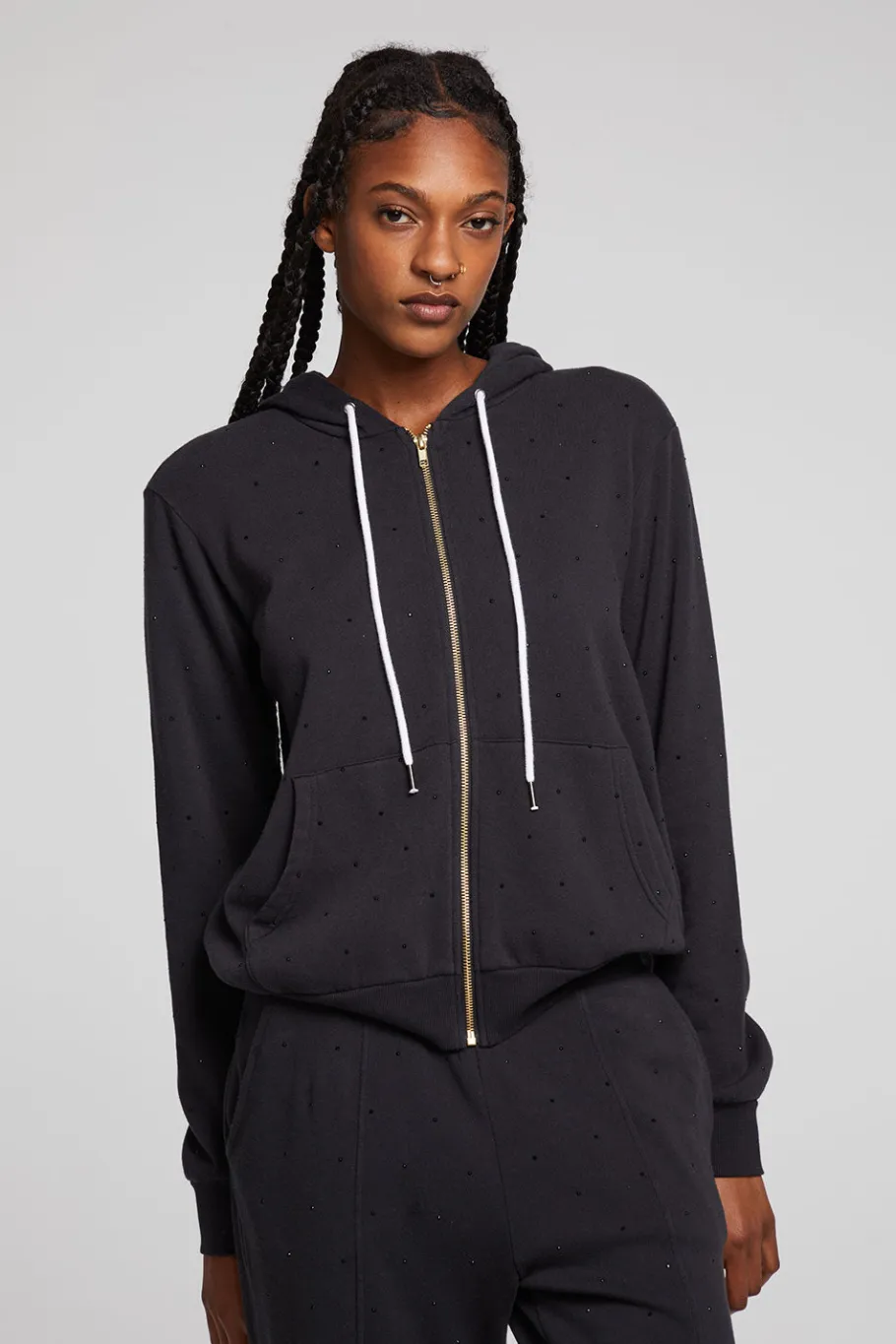 Outlet Chaser Brand Lex Licorice Zip Up Hoodie