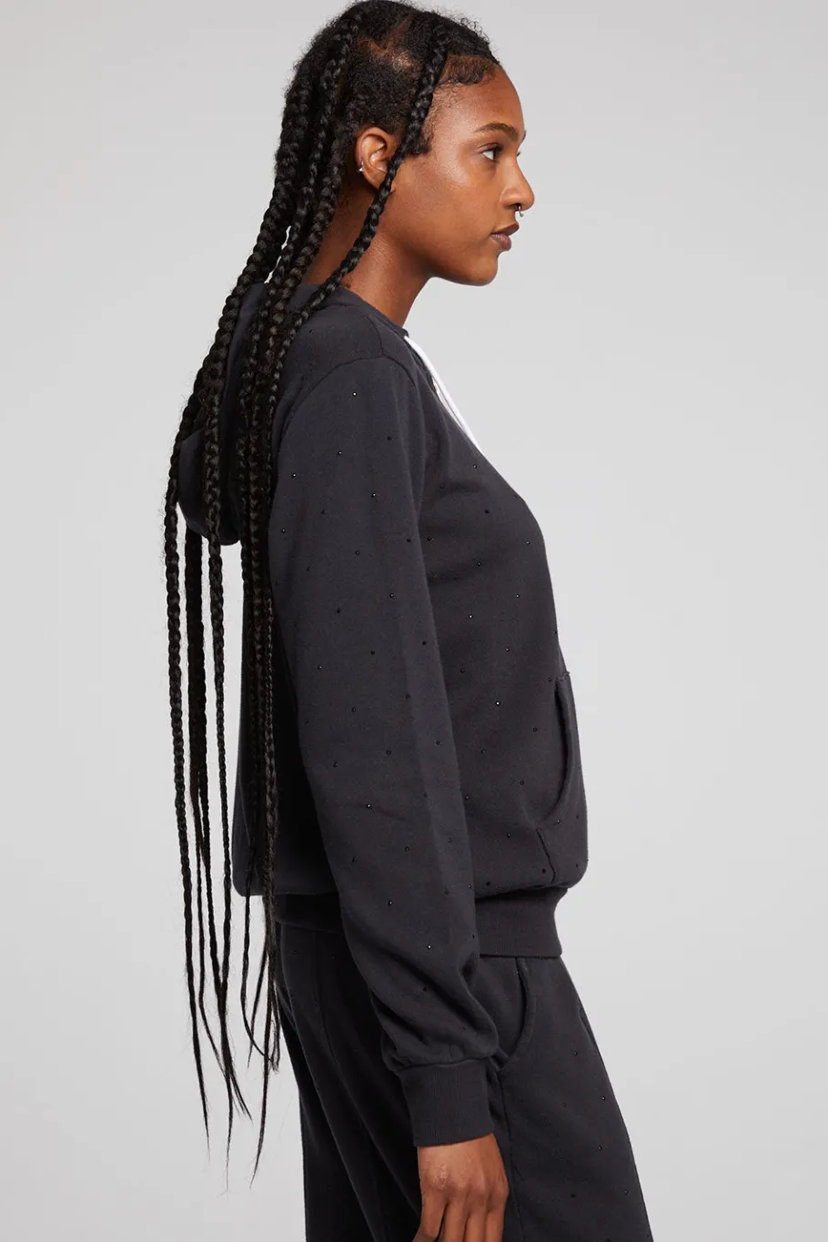 Outlet Chaser Brand Lex Licorice Zip Up Hoodie