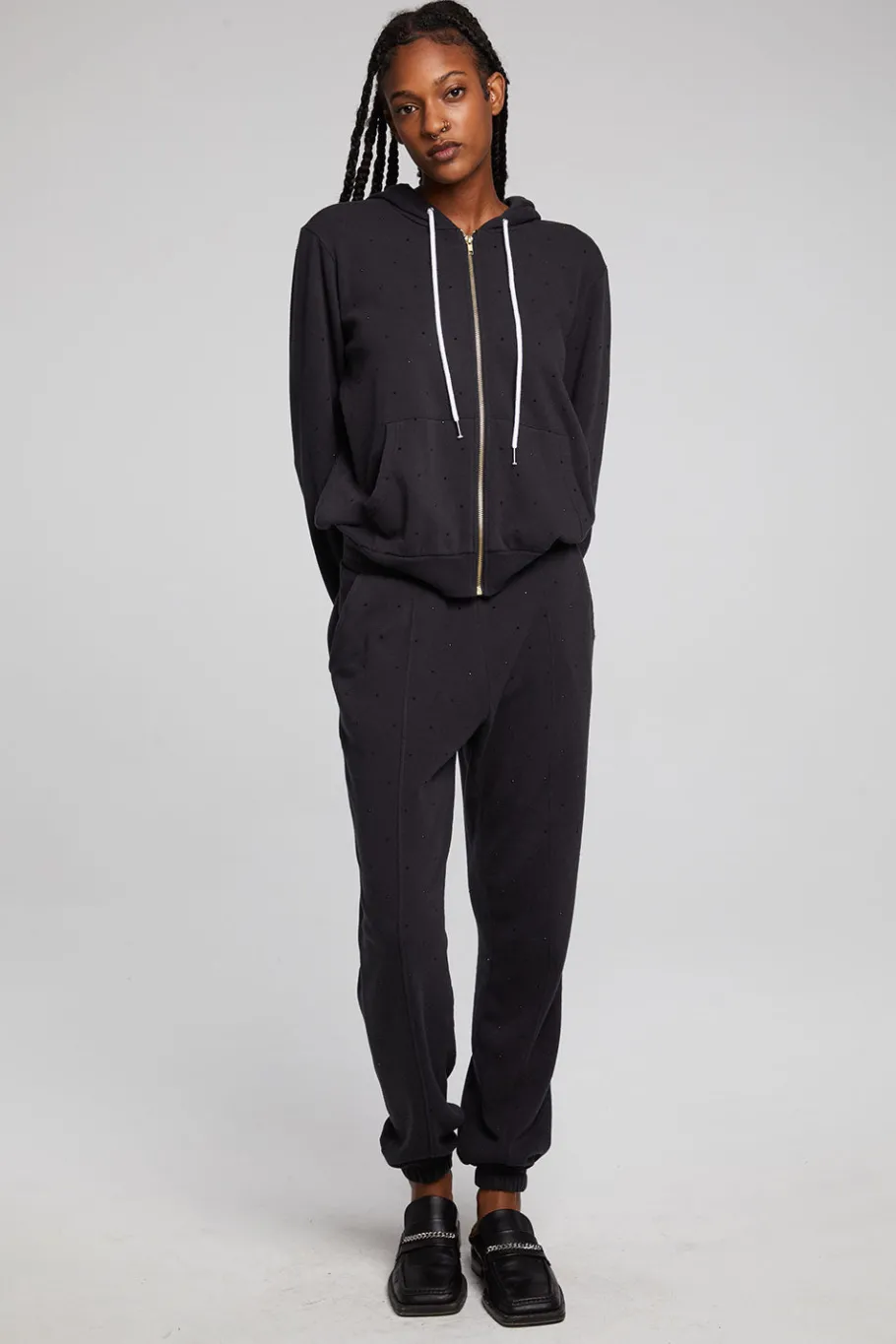 Outlet Chaser Brand Lex Licorice Zip Up Hoodie