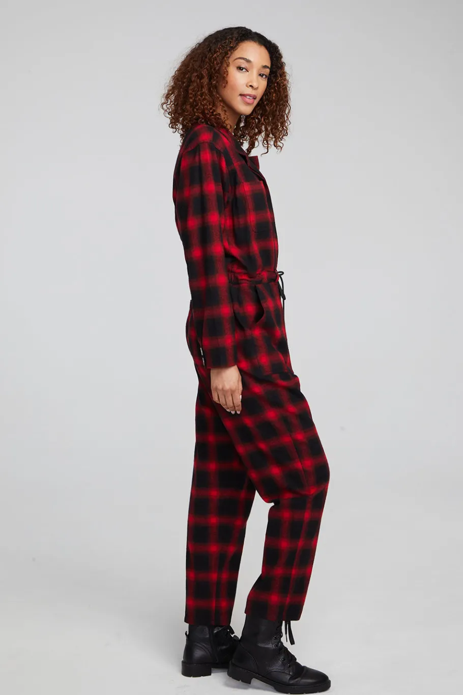 Store Chaser Brand Lexi Sunset Plaid Jumpsuit