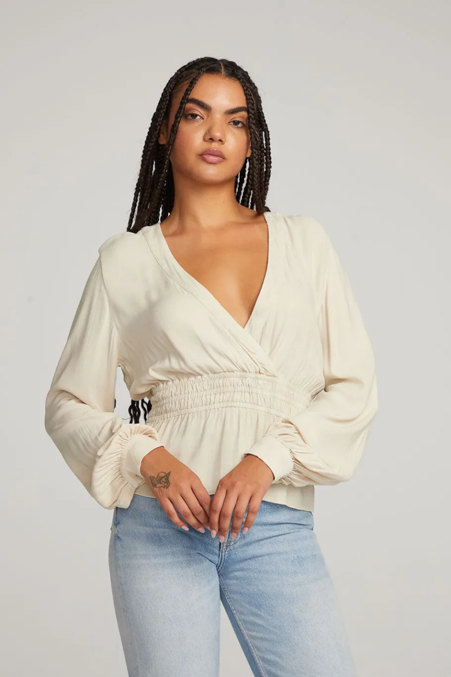 Cheap Chaser Brand Liberty Bark-White Blouse