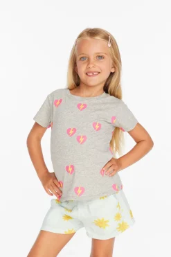 Flash Sale Chaser Brand Lightning Heart Girls Tee