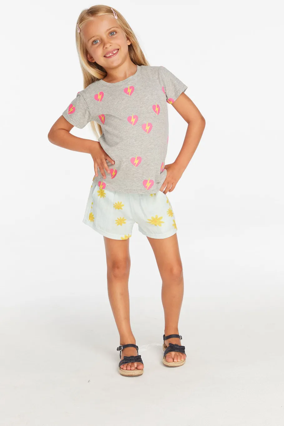 Flash Sale Chaser Brand Lightning Heart Girls Tee
