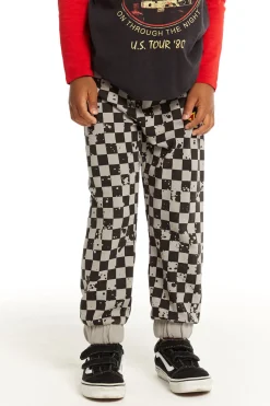 Hot Chaser Brand Lightning Splatter Checker Joggers
