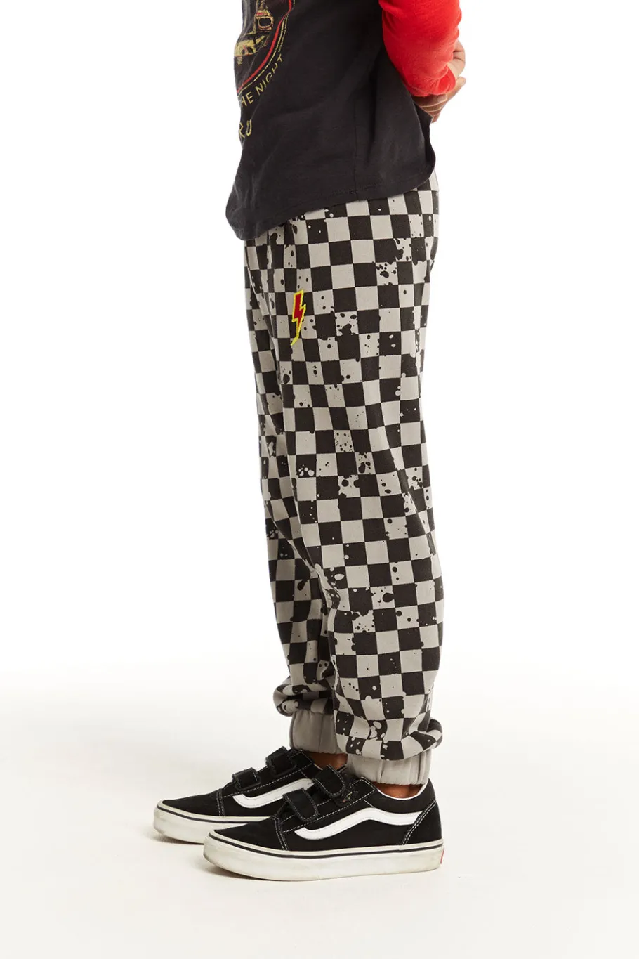 Hot Chaser Brand Lightning Splatter Checker Joggers