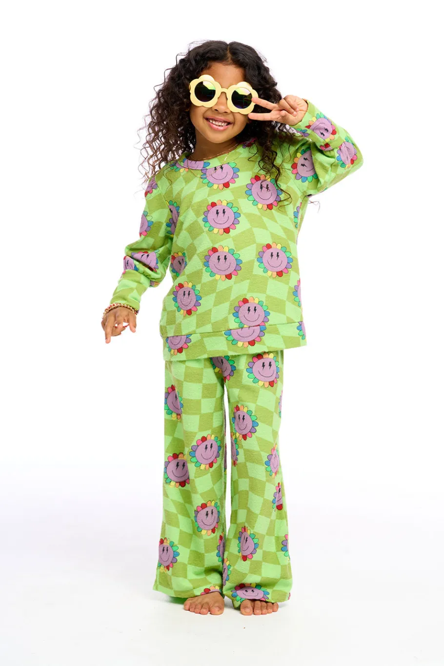 New Chaser Brand Lime Checkered Daisy