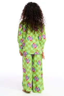 New Chaser Brand Lime Checkered Daisy