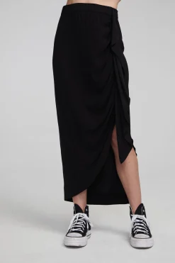 Hot Chaser Brand Lindsay Shadow Black Midi Skirt