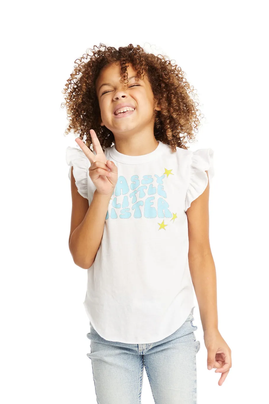 Cheap Chaser Brand Little Sister Flutter Sleeve Tee