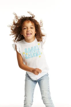 Cheap Chaser Brand Little Sister Flutter Sleeve Tee